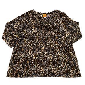 Ruby Rd. Women’s Geometric Beaded Blouse  3/4 Sleeve Size 1X